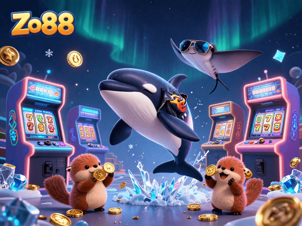 Experience thrilling gaming adventures at Zo88, featuring vibrant characters and dynamic casino elements.