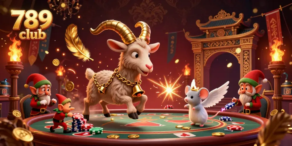 Engage in the thrilling atmosphere of 789 club, where Krampus and angels enliven the casino scene.