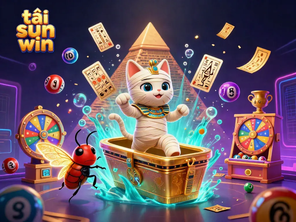 Engage in exciting gameplay with tải sun win, featuring a dazzling Egyptian-themed casino scene.