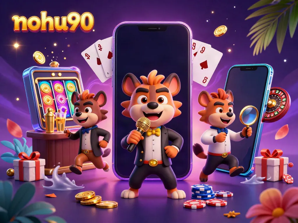 Engage in thrilling games at nohu90 with lively hyena casino characters in an exciting atmosphere.