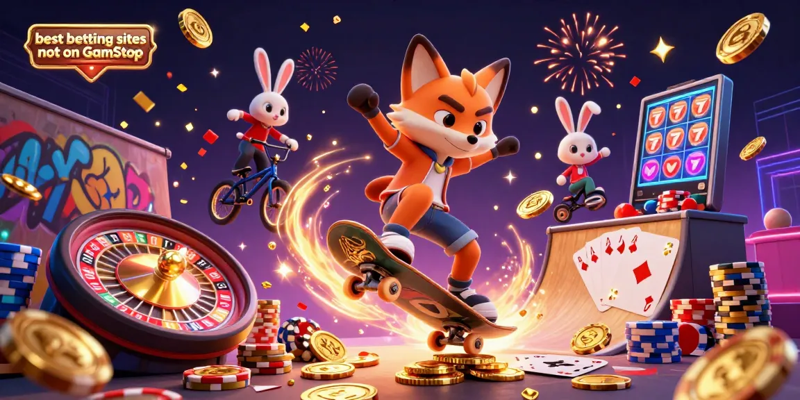 Experience the best betting sites not on GamStop with vibrant characters and casino themes.